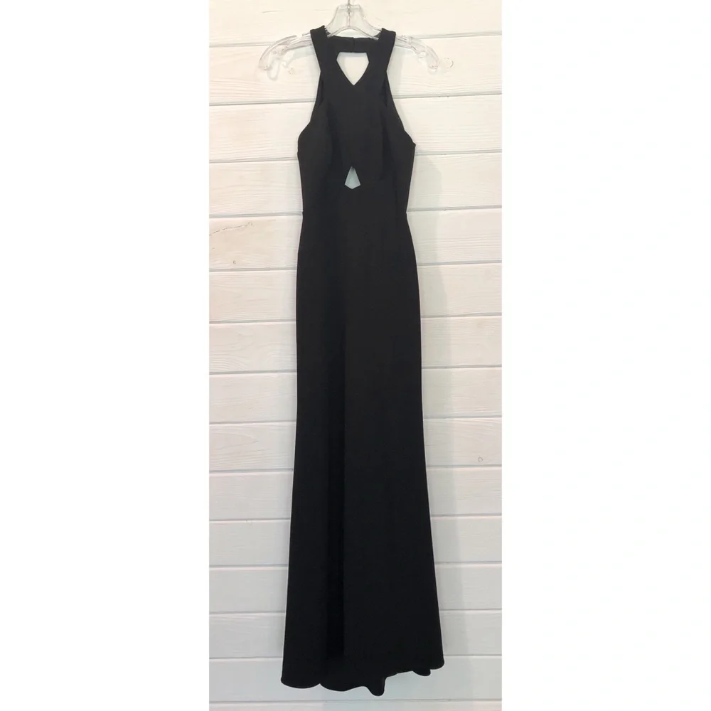 BCBGMAXAZRIA Salome Cutout Halter Gown Dress NWT - Picture 3 of 16